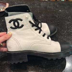 Chanel combat boots